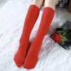 Meias Coloridas Finas Infantis para Primavera e Verão, Meias de Cano Médio para Meninas, Meias Longas de Veludo para Bebês Acima do Joelho, Meias Brancas de Dança
