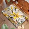 Alfombra absorbente de baño con diseño de flores tridimensionales en 3D, suave, para puerta de entrada y baño