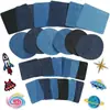Patche de tecido termocolante retangular colorido autoadesivo, imitação de jeans, para joelho, cotovelo, decoração, reparo, pode ser cortado livremente