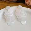 Brincos de Concha Redondos com Franjas Agulha de Prata Estilo Férias Elegante Simples Exagerados Brincos Pendentes Sensação de Alto Padrão Ornamentos de Orelha
