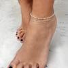 Accesorios transfronterizos europeos y americanos de nicho ins de alta venta tobillera de cadena de bolitas elegante para mujer cadena de cuentas de perlas versátil tobillera ot