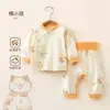 Conjunto de Top de Manga Larga y Pantalones de Otoño para Bebés Niñas, Ropa de Casa 100% Algodón para Niños, Ropa Interior Separada para Niños para Primavera y Otoño
