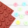 Más de 18 incluso molde de donut de chocolate molde de pudín gelatina molde de chip de cera de aromaterapia herramientas de horneado