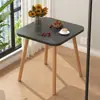 Mesa Pequeña Cuadrada para Balcón Patas de Mesa de Madera Maciza Escandinava Mesa de Café para Sala de Estar de Apartamento Pequeño en Casa Mesa de Negociación de Recepción Comercial