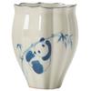 Panda pequeño pintado a mano cuerda Copa Maestra de la Luna Taza Individual Madera de pasto gris juego de té Taza de té cerámica taza de té kung fu té taza de té