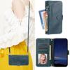 Para Celular Samsung S24plus Capa de Couro com Zíper Porta-Moedas S22/S23 Crossbody Carteira Flip Capa Protetora