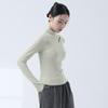 Traje de Práctica de Danza Clásica de Cuello Semi Alto Estilo Nuevo, Uniforme de Entrenamiento Corporal, Top de Manga Larga Adelgazante Ajustado para Mujer