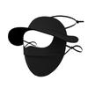 Sombrero de Copa Vacío de Verano Protector Solar Máscara de Protección para Nariz y Cuello Protección Ocular para Mujer Visera Larga Integrada con Chal
