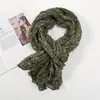 Bufanda Twist de Primavera y Otoño Plisada Simple Combinable Bufanda de Seda Estilo Coreano Comercio Exterior Chal Floral Bufanda de Hilo Bali Bufanda para Mujer