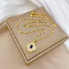 [Acero de Titanio] Collar con Colgante de Trébol de la Suerte, Lujo Ligero Elegante, Completamente Incrustado en Diamantes para Mujer, Cadena Versátil para Clavícula, Cadena de Acero de Titanio