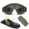 Óculos Táticos para Gafanhoto do Deserto com Três Lentes, Travas de Trilho para Capacete Outdoor, Óculos de Proteção à Prova de Explosão Cs