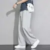 Pantalones deportivos para hombre de cintura elástica para primavera y otoño para el trabajo holgados diarios largos rectos tres rayas pantalones casuales hombre