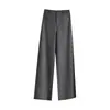 Elegante conjunto de calça pantalona para o trabalho para mulheres, nova coleção outono 2026, modelagem solta, afina a silhueta, perna reta, cor sólida, calça casual versátil