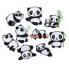 Le Si Bordado Pano Adesivo Computador Bordado Carimbo Novo Desenho Animado Panda Vermelho Borda Queimada À Mão Roupas Decoração Patch