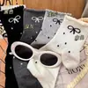 Meias Arrastão de Renda com Bolinhas Laço Outono Inverno Novo Estilo Meias Longas Tendência Estudante Estilo Japonês Celebridade da Internet Meia-Calça Meia Feminina