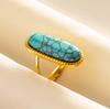 Anillo de Acero Inoxidable 304 Anillo de Acero de Titanio Geométrico Femenino Masculino Estilo Retro Anillo de Piedra de Imitación Ajuste Abierto de Cacao