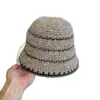 Sombrero de Pescador de Punto Rayado de Nueva Ola Estilo Japonés para Mujer Otoño e Invierno Lana Jacquard Cálido Protector de Orejas Sombrero Cloche Casual