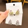 Pendientes de plata S925 con diseño de mariposa y diamantes, estilo coreano, con aguja de plata, combinables con todo, ligeros, lujosos y de alta gama.