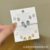 Design de Moda de Nicho Brincos Geométricos com Zircônia Microcravejada Pérola Coreana Agulha de Prata S925 Brincos de Três Peças para Mulheres
