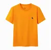 Camiseta de Manga Corta para Hombre de Comercio Exterior de Verano Rl con Logo de Caballo, Color Sólido, Corte Ajustado, Bordada, Talla Europea, Logo Olo, Algodón Puro, Cuello Redondo, Versátil P
