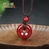 Colgante de Cinnabrio de Cristal Mineral Crudo Xiangxi con Hebilla de Seguridad para Hombres y Mujeres, Colgante de Nube Propicia Buda Maitreya, Suministro Popular de Transmisión en Vivo