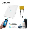 Interruptor Inteligente Wifi Tuya Russo Painel de Vidro Temperado Interruptor de Fio Único Zero Marusya App de Voz