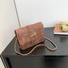Bolso de Color Gradual Estilo Coreano para Mujer 2024 Nuevo Hebilla de Cinturón de Estilista Bolso Cuadrado Pequeño de Moda Bolso Bandolera con Cadena Texturizada
