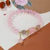 Pulsera de Cristal en Polvo Natural Nicho Cristal en Polvo de Alta Calidad Piedra Hibisco Pulsera de Conejo Diseño DIY Hecho a Mano Pulsera