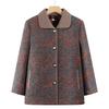 Casaco de Inverno para Vovó, para Mulheres de Meia-Idade e Idosas, Gola Reversível de Lã, Novo Estilo Outono e Inverno para Mãe, Roupas de Veludo de Inverno para Senhoras