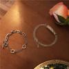 Pulsera de Plata de Ley 925 con Carita Sonriente para Mujer Diseño de Nicho Ins Estilo Coreano Simple Retro Personalidad Elegante Celebridad de Internet Lujo Ligero