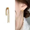 Brincos de borla europeus e americanos design de personalidade senso de alta qualidade banhados a ouro brincos vintage temperamento curinga brincos para meninas atacado