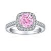 Anillo Tonglin Estilo Europeo y Americano Lujo Ligero Princesa Cuadrado Fuegos Artificiales Flor de Hielo Corte Zirconia Plata de Ley S925 Anillo Anillo Regalo Anillo Femenino