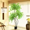 Planta Artificial Verde Nandina Bambu Planta Falsa High-End Luxo Leve Árvore Decorativa para Sala de Estar Ornamentação de Chão Interna Grande em Vaso