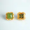 Acessórios Naturais de Jade Hetian Verde Jade Incrustado Pulseiras de Contas DIY Pequenos Pingentes Enfeites Acessórios Acessórios Vazados com Furo