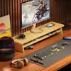Soporte para Monitor de Escritorio, Elevador Extendido para Computadora, Organizador de Escritorio de Oficina, Estante de Almacenamiento para Escritorio, Soporte para Laptop