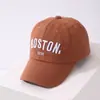 Boné de beisebol infantil moda casual boné de aba para meninos coreano simples letra BOSTON chapéu transfronteiriço T317