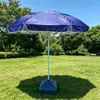 Guarda-sol Redondo Grande Azul para Exterior 2,4m, à Prova de Vento e Protetor Solar, Guarda-sol de Feira Azul, Personalizável com Logo, Guarda-sol Publicitário