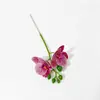 Tallo Individual con Dos Orquídeas Phalaenopsis Artificiales para Decoración de Bodas y Hoteles, Flores Falsas, Materiales para Ramo DIY
