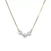 Collar de Plata de Ley S925 con Tres Diamantes, Estilo Minimalista Coreano, Exquisito y Versátil, Cadena para Clavícula de Moda de Gama Alta para el Trabajo