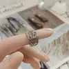 Anel Floral Vazado Feminino Simples de Alta Qualidade Anel de Dedo Flor Nova Estilo Étnico Chinês Anel Aberto Ajustável