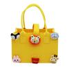 Bolsa Tote de Feltro Nuvem com Boneca Cartoon de Alto Acabamento, Bolsa Grande para Mamãe, Bolsa para Levar Lancheira de Estudante