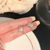 Pendientes de Plata de Ley S925 para Mujer Mariposa Diamante de Colores Estilo Hada Ins Pendientes Pequeños Sencillos Populares en Transmisión en Vivo Pendientes de Venta al por Mayor