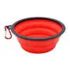 Comederos Plegables para Perros, Cuenco Portátil Plegable de Agua para Perros y Gatos, Platos de Comida Plegables con Clip de Mosquetón para Viajar, Senderismo, Pasear
