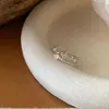 Anillo de Plata de Ley S925 Estrella de Cuatro Puntas Circonita Sintética Doble Capa para Mujer Nicho de Gama Alta Lujo Accesible Elegante Versátil Joyería de Mano Nuevo