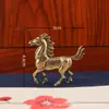 Latón antiguo sólido caballo decoración de escritorio caballo al éxito ganar manija creativa pieza caballo del zodiaco oficina