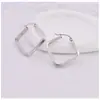 Tendencia de moda europea y americana pendientes de aro grandes temperamento tubo cuadrado amor pendientes de aro grandes para orejas hebilla de oreja de acero inoxidable joyería para orejas