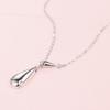 Collar de plata de ley 925 al por mayor, cadena de clavícula con gota de agua de moda coreana, joyería de plata de ley, joyería de plata