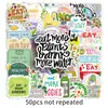 50 Pegatinas de Graffiti de Dieta y Salud Personalizadas Transfronterizas Anorexia Frases en Inglés Decorativas para Taza de Agua Funda de Teléfono Móvil