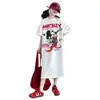 QZ3422 Verano Nuevo Ropa Infantil Niña Niño Grande Camiseta de Algodón Vestido Largo de Punto Estampado de Mickey Pelo