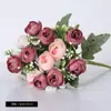 15 Flores de Camelia y Peonía, Ramo Pequeño de Flores de Peonía Estilo Coreano, Flores de Decoración para el Hogar Estilo Pastoral, Arreglo Floral para Escenario